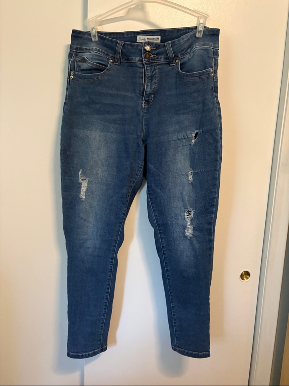 Royalty For Me Distressed Skinny Jeans in Blue